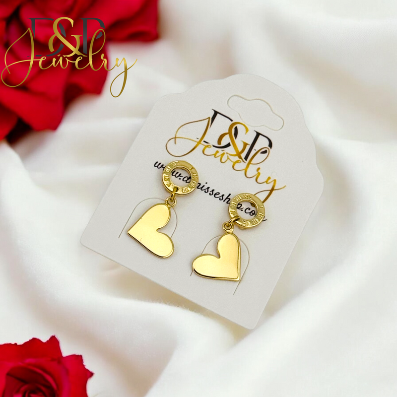 14K HEART STUD EARRING E833