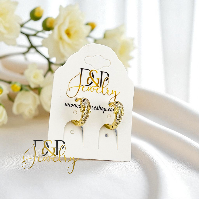 14K GOLD SMALL  DOLPHIN HOOP EARRING HP738