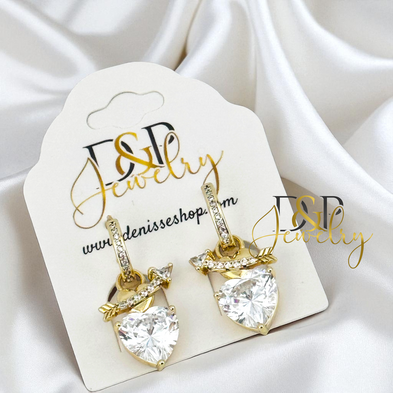 14K HEART HOOP EARRING HP789