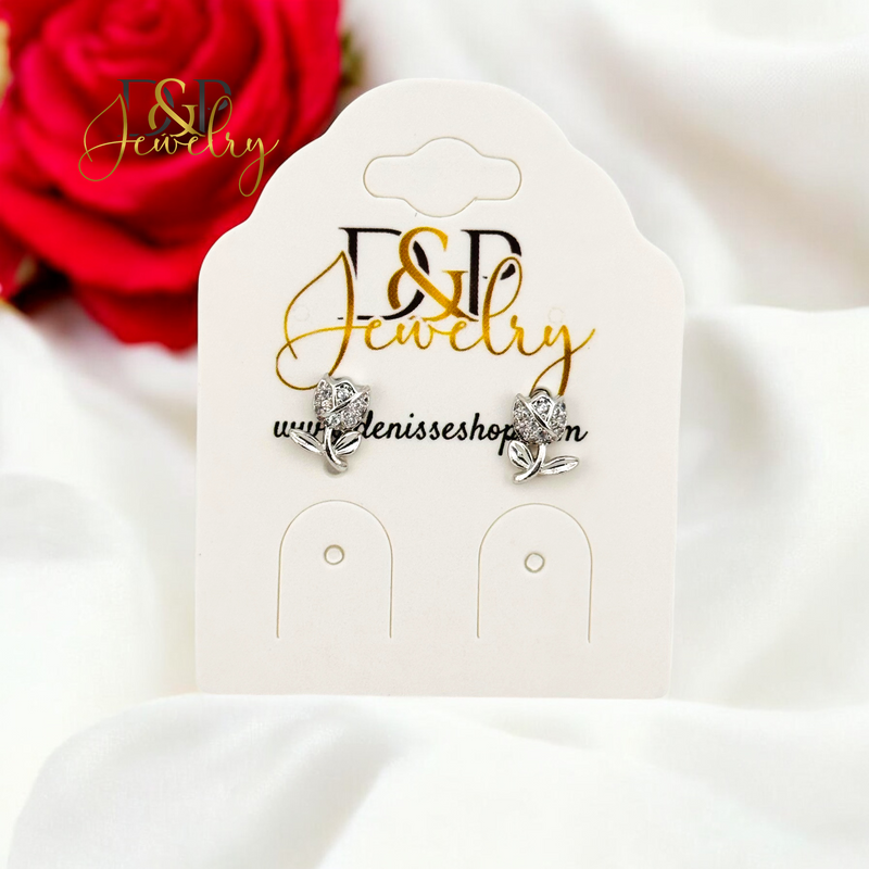 SILVER ROSE EARRING E863