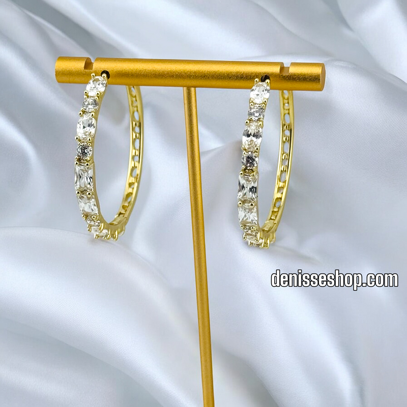 14K WHITE HOOP EARRINGS HP585