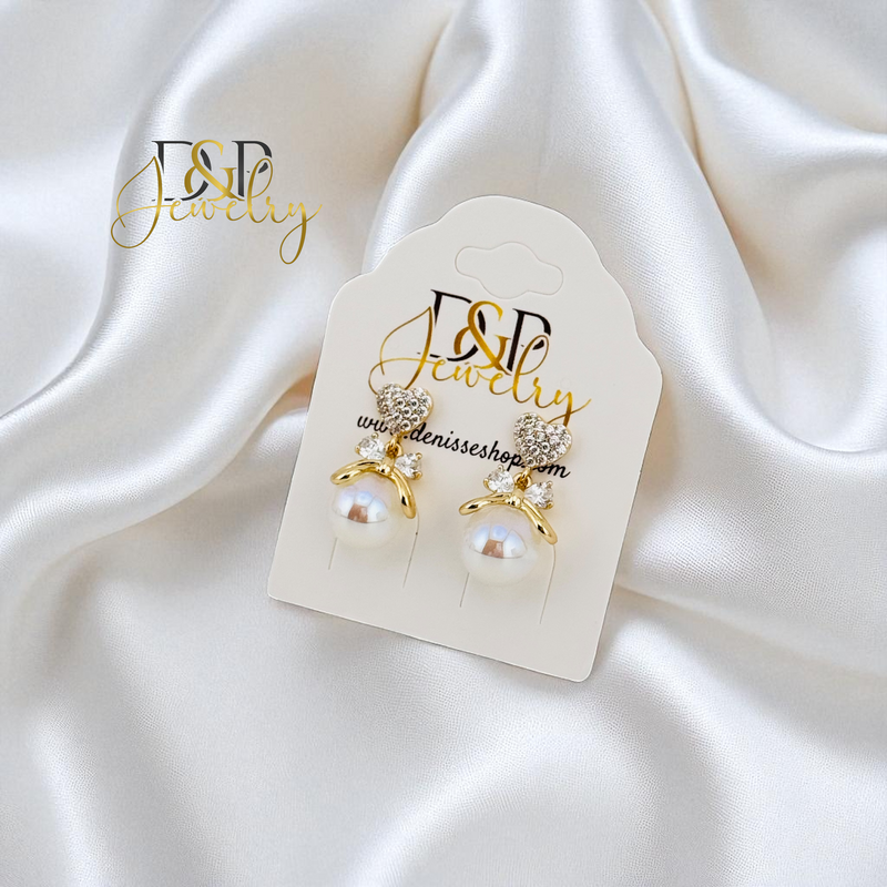 14K GOLD/PEARL STUD EARRING E1012