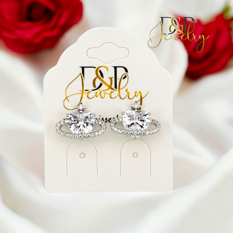 SILVER HEART EARRING E864