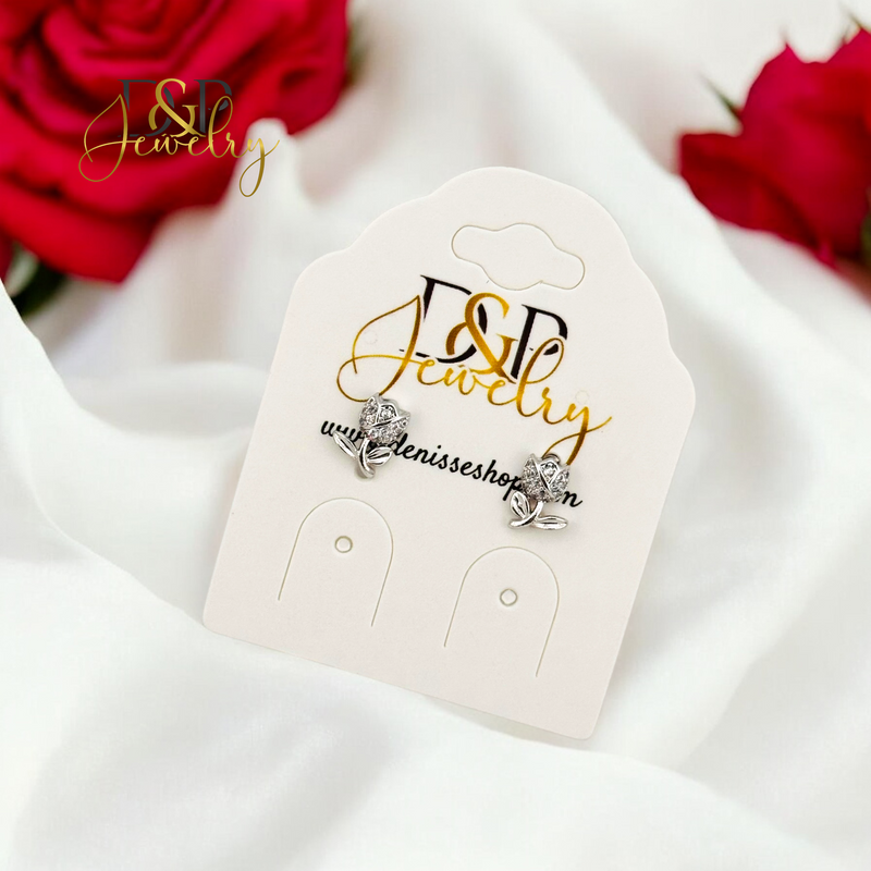 SILVER ROSE EARRING E863