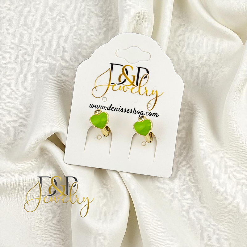 14K SMALL HEART HOOP EARRING HP841