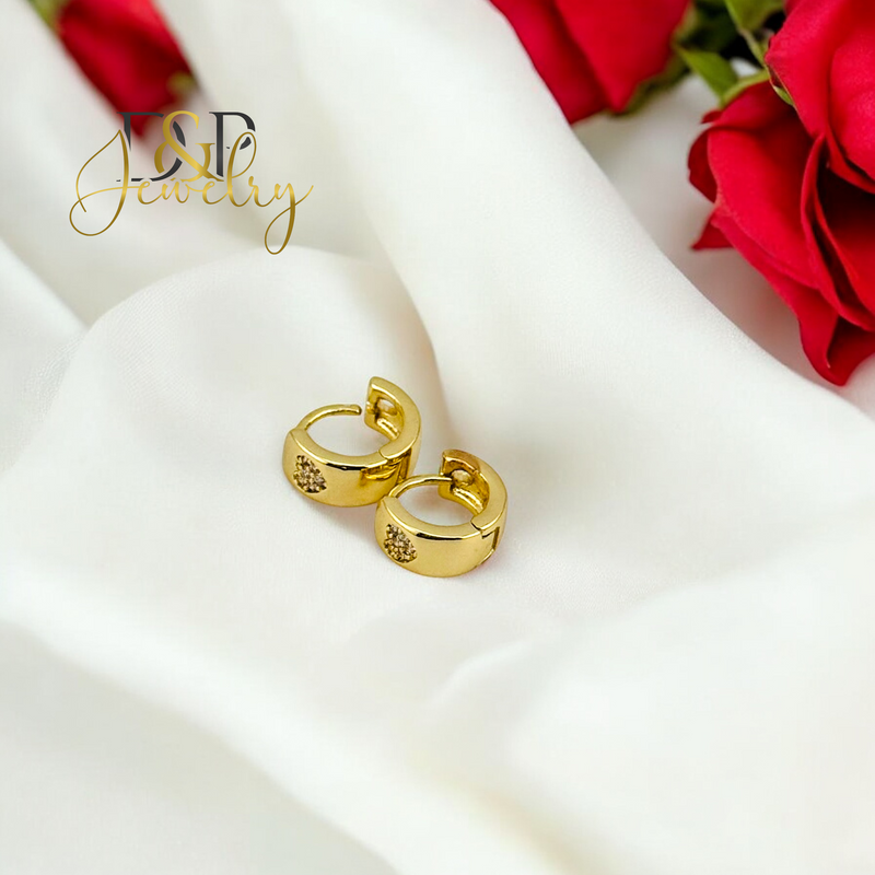 14K HEART SMALL HOOP EARRING HP687