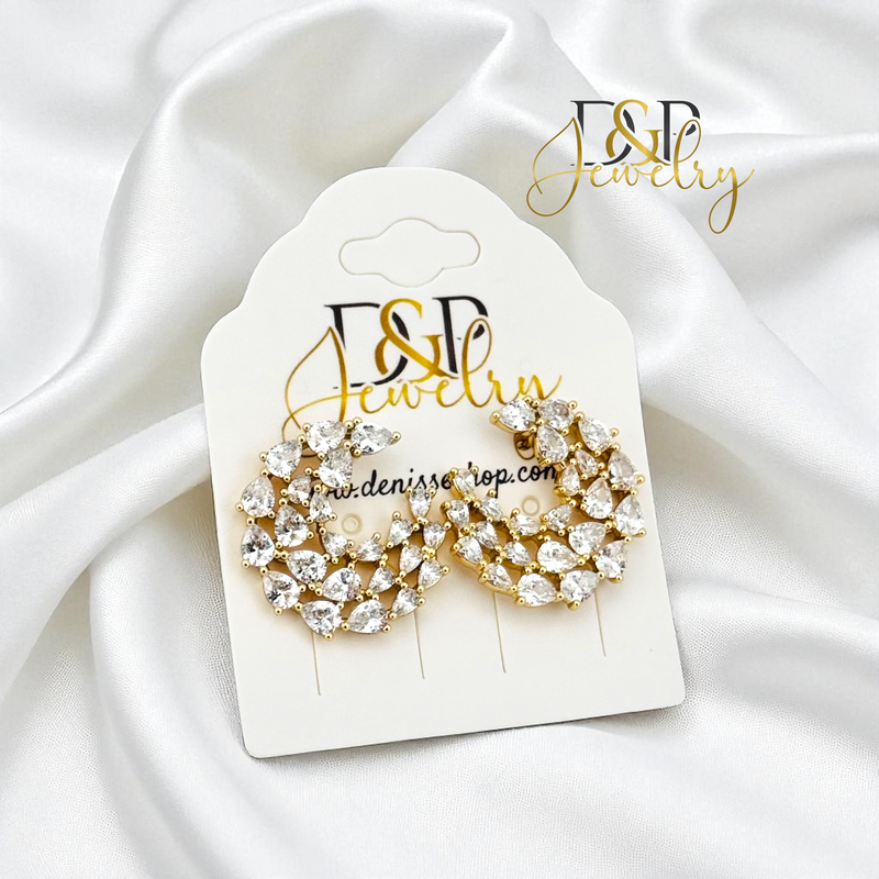 14K MOON EARRING E976