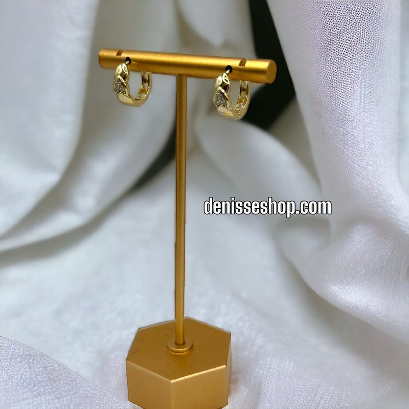 14K GOLD HOOPS EARRINGS E438