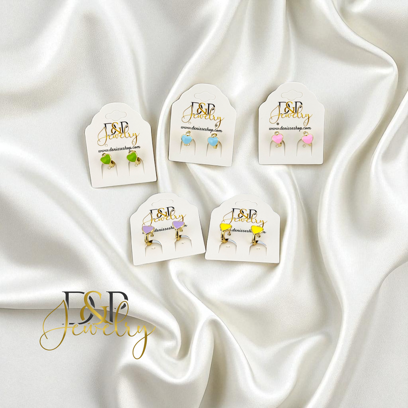 14K SMALL HEART HOOP EARRING HP841