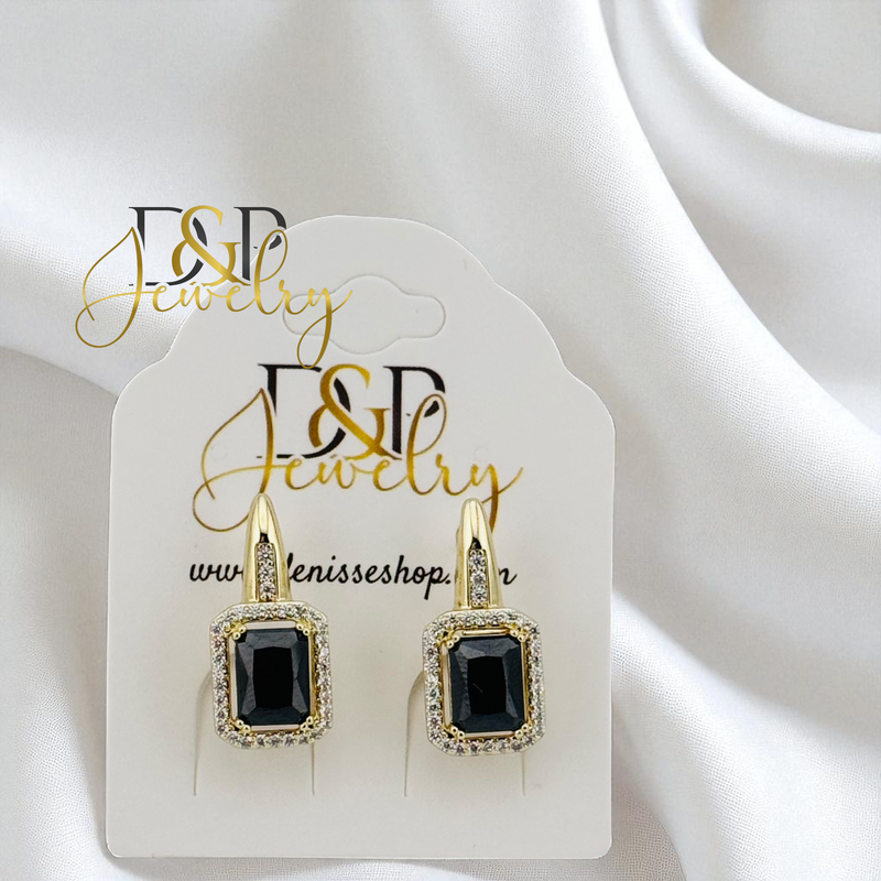 14K GOLD/STONE  3 VARIANTS  HUGGIE EARRING E1018