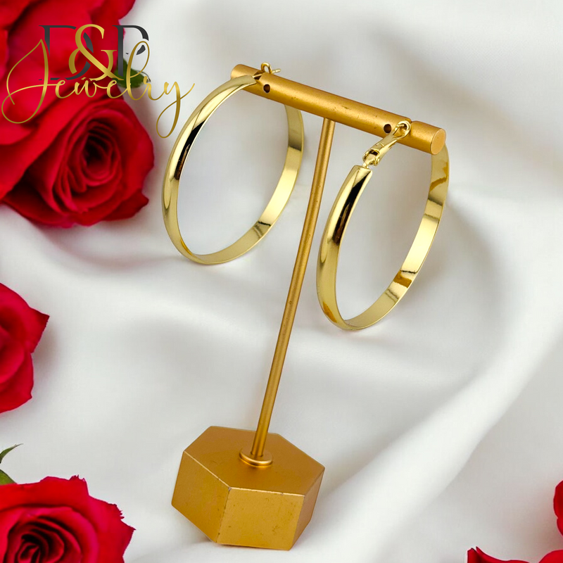 14K long Hoop Earring HP636