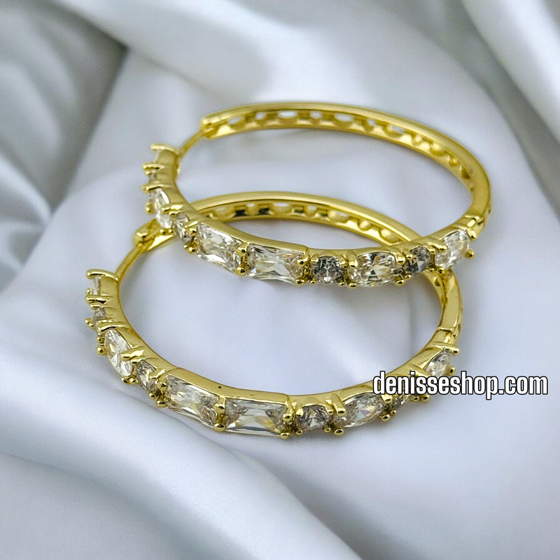 14K WHITE HOOP EARRINGS HP585