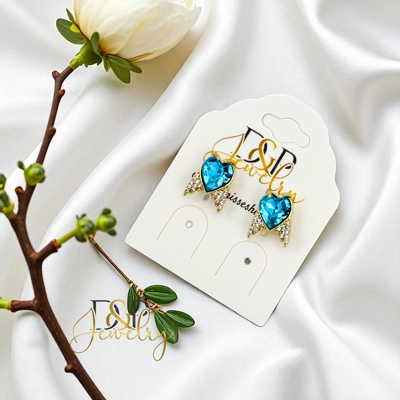 14K BLUE SMALL EARRING E899