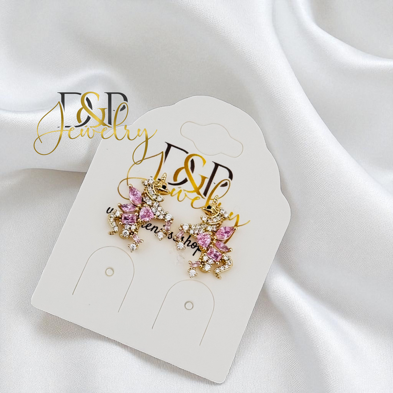 14K GOLD/UNICORN 3 VARIANTS STUD EARRING E1013