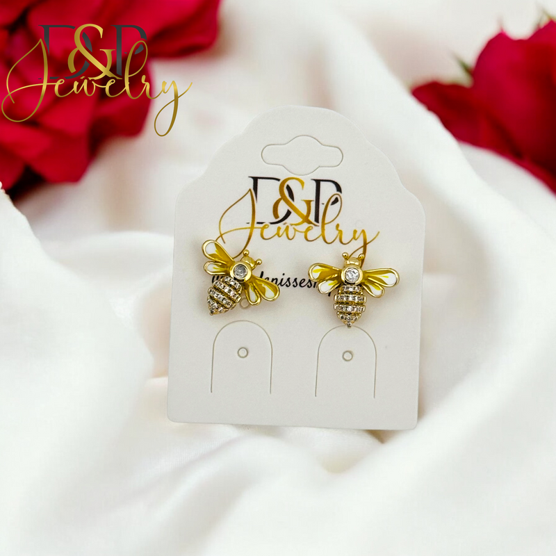 14K BEE STUD EARRING E831