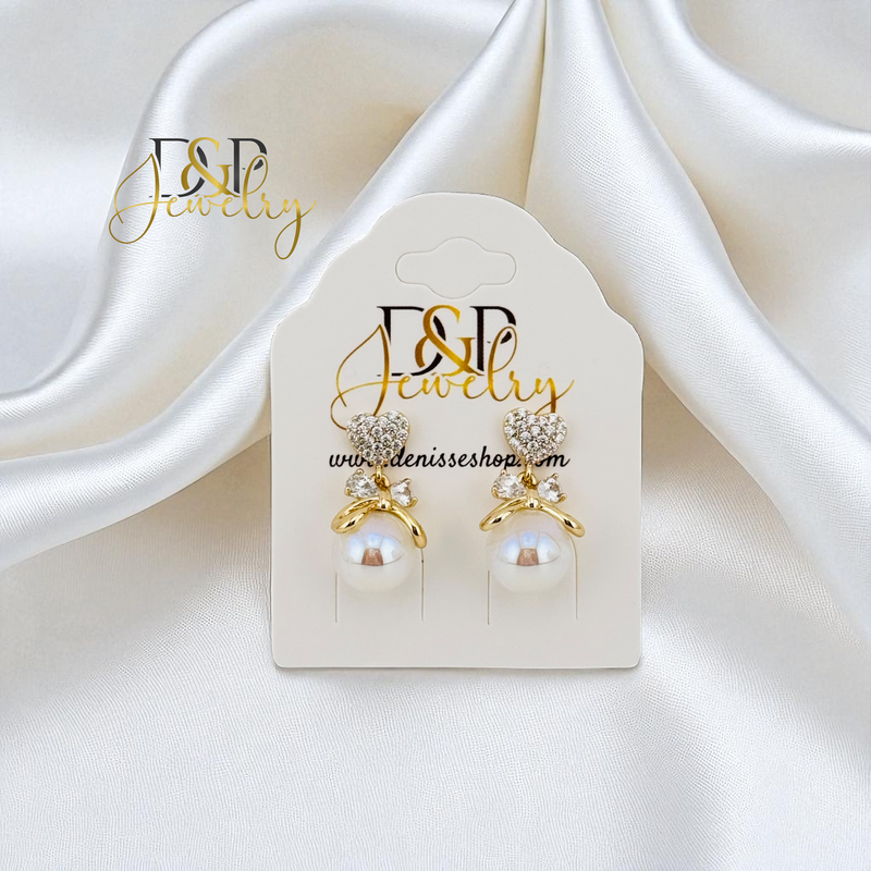 14K GOLD/PEARL STUD EARRING E1012