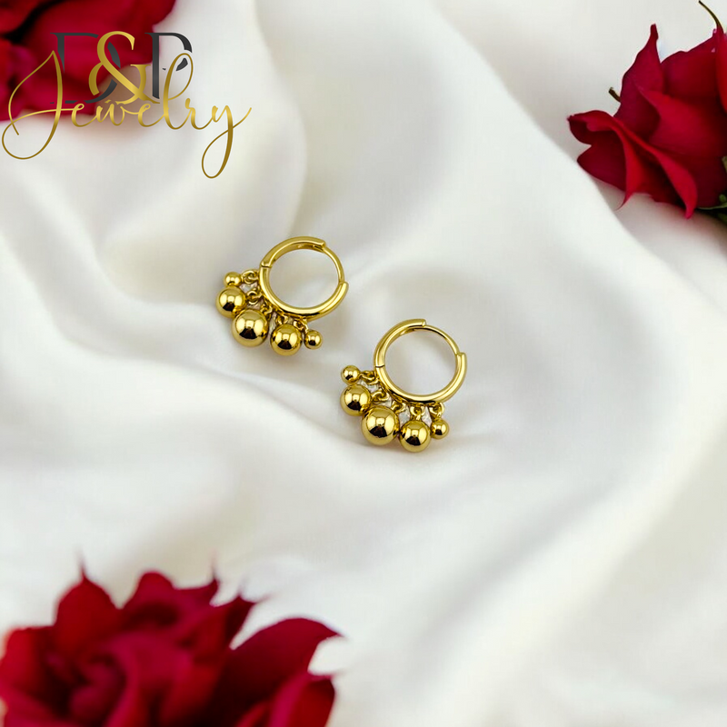 14K BALL HOOP EARRING HP641