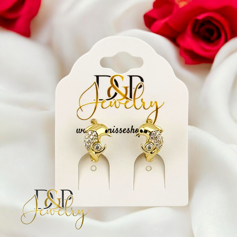 14K D0LPHIN EARRING HP655