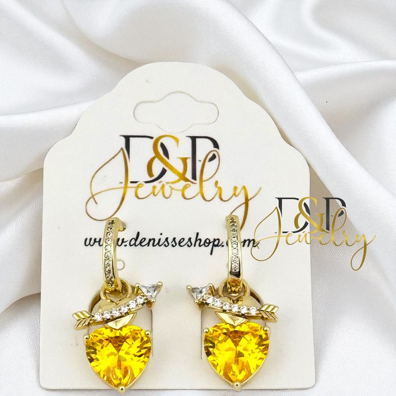 14K HEART HOOP EARRING HP789