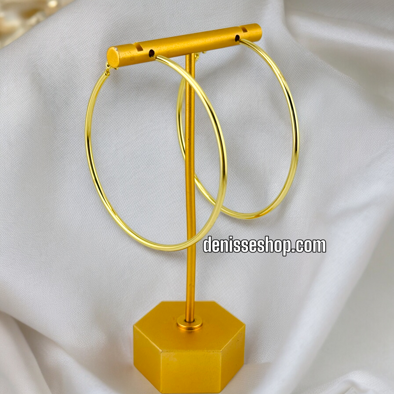14K SIMPLE GOLD HOOPS HP430