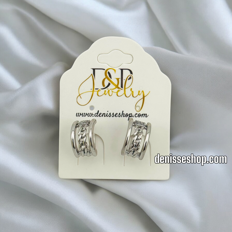 SILVER HUGGIE EARRINGS E790