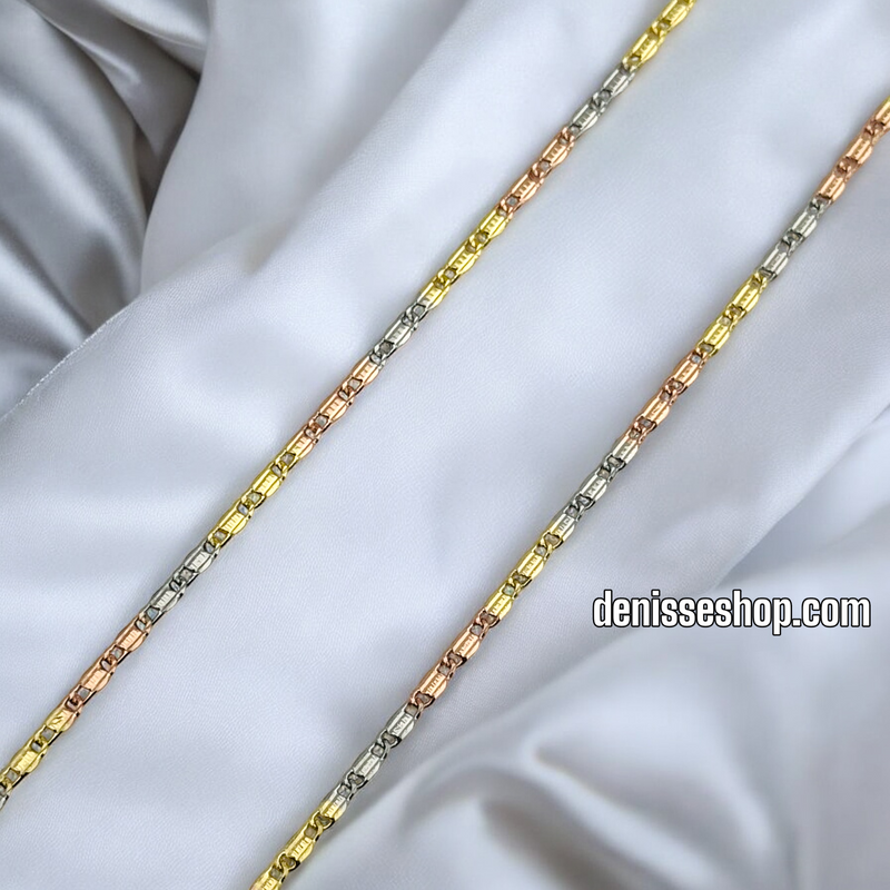 14K THREE TONE CHAIN 1 MM CH085