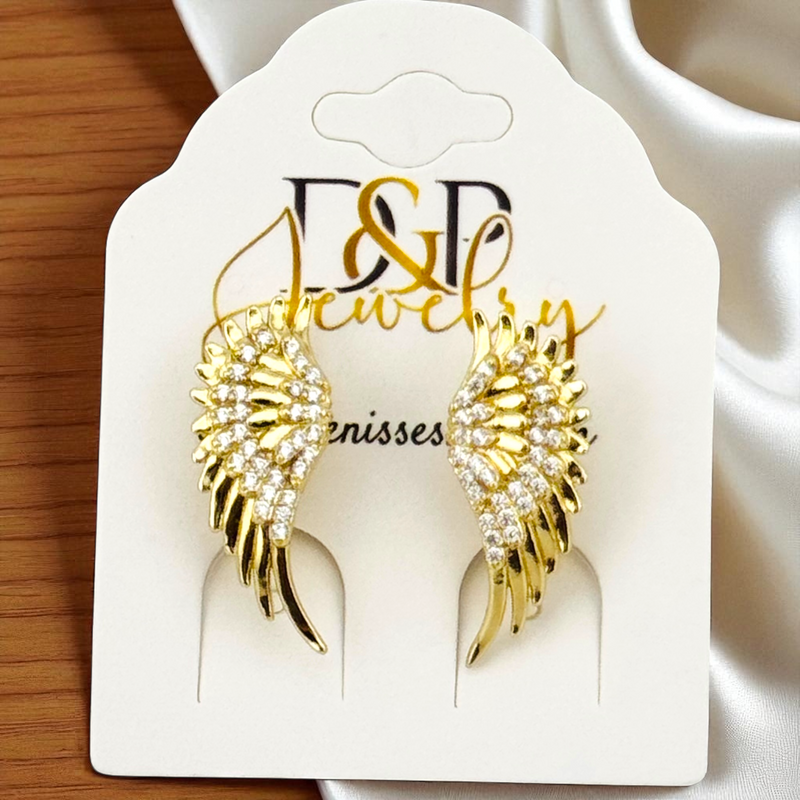 14K   WINGS DESIGN STUD EARRING E932