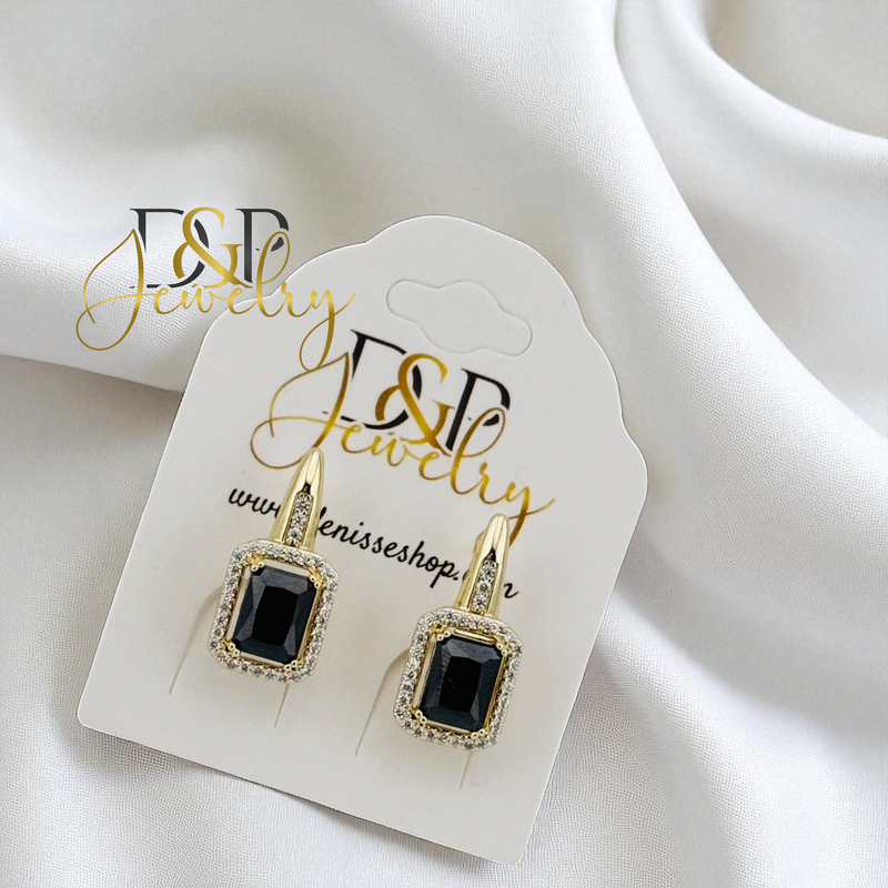 14K GOLD/STONE  3 VARIANTS  HUGGIE EARRING E1018