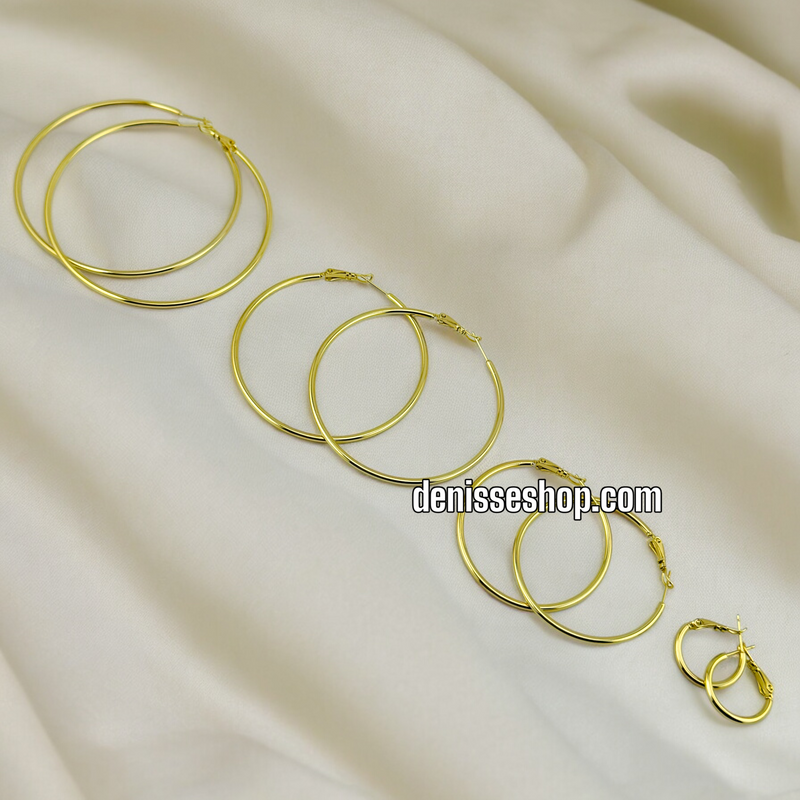 14K SIMPLE GOLD HOOPS HP430
