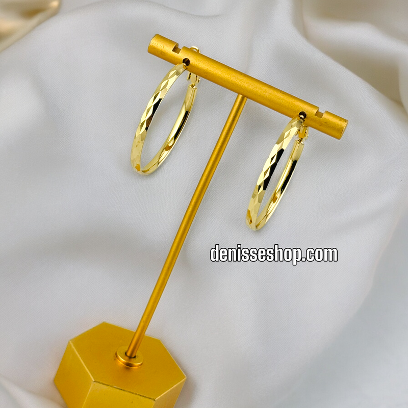 18K SIMPLE GOLD HOOPS HP433