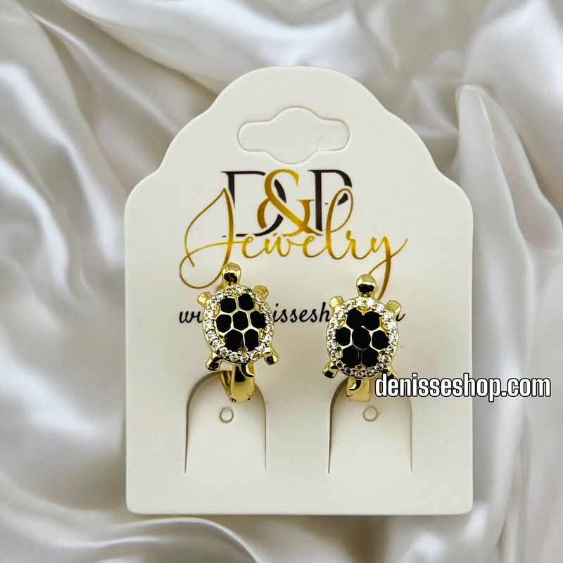 14K HOOP WITH TURTLE EARRINGS E787