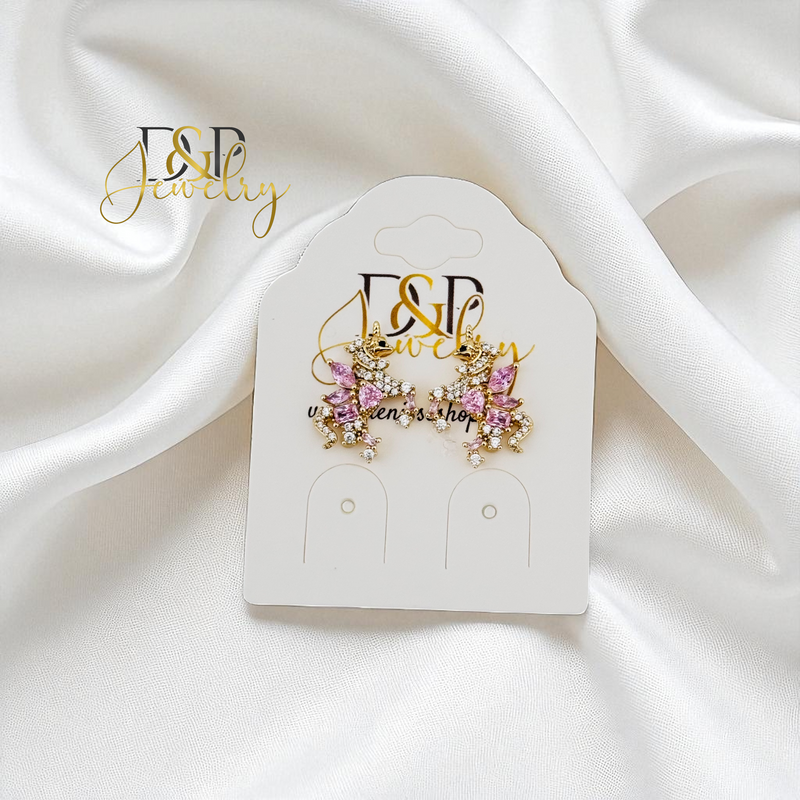 14K GOLD/UNICORN 3 VARIANTS STUD EARRING E1013
