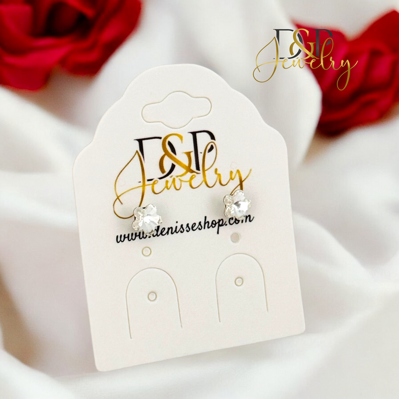 SILVER WHITE STAR  EARRING E869