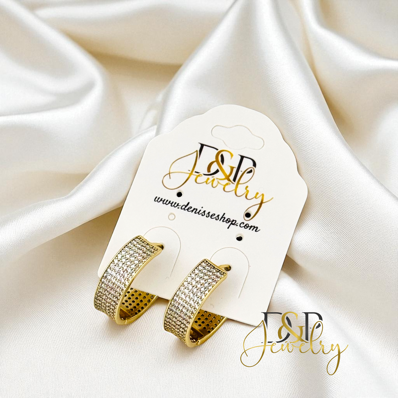 14K FANCY BLING HUGGIE EARRING HP852