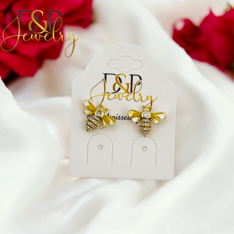 14K BEE STUD EARRING E831