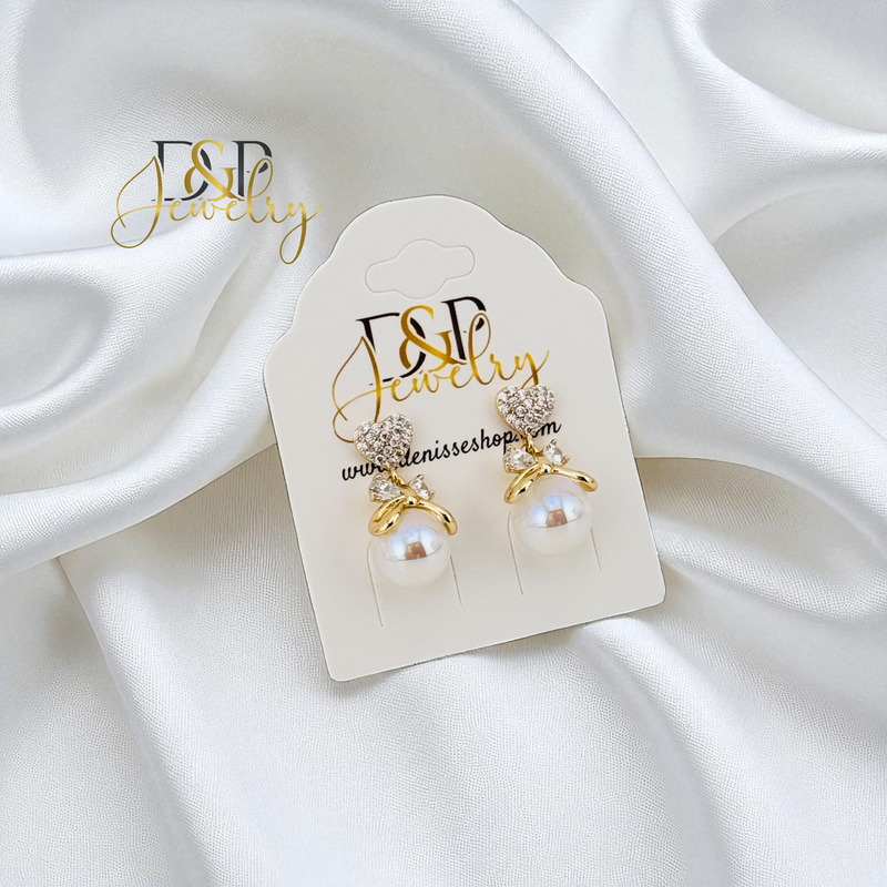 14K GOLD/PEARL STUD EARRING E1012