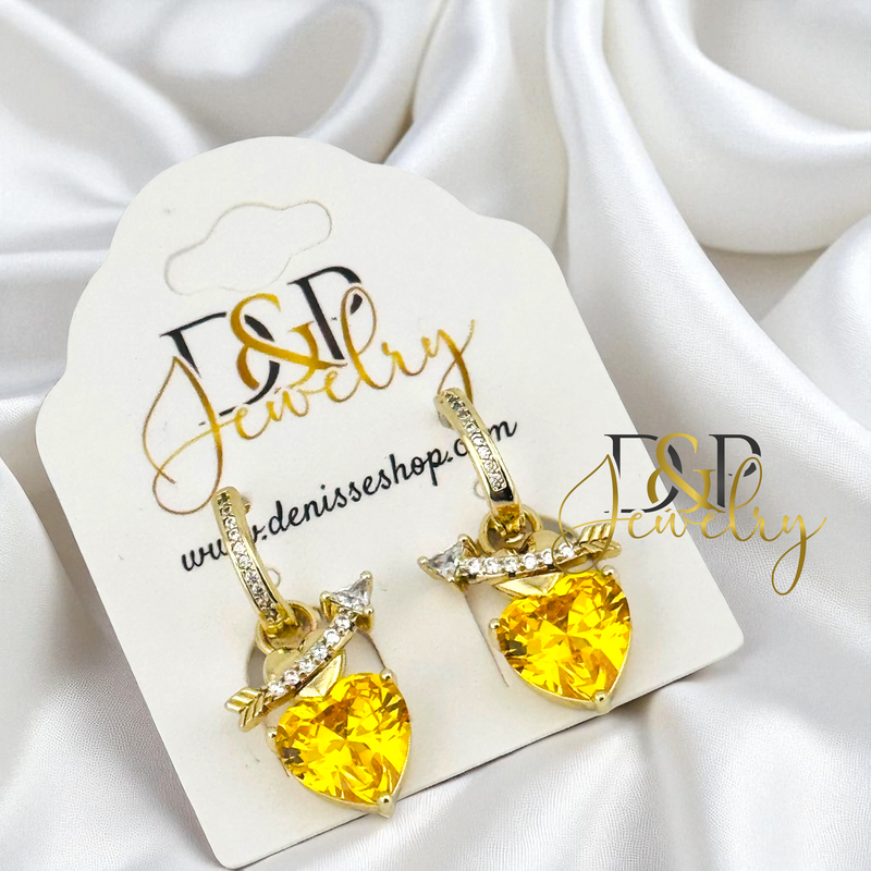 14K HEART HOOP EARRING HP789