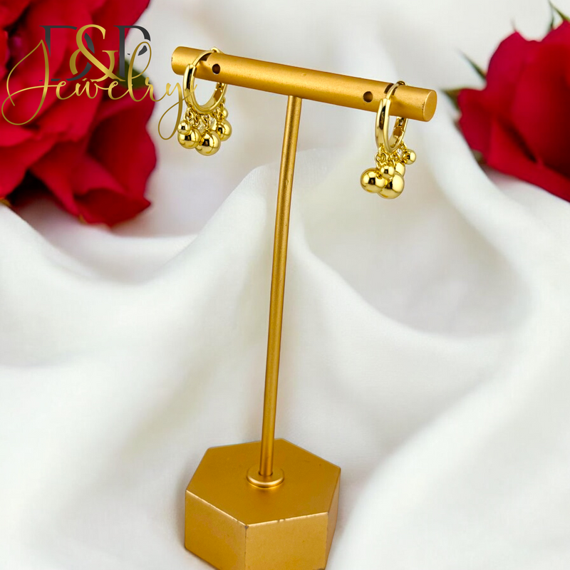 14K BALL HOOP EARRING HP641