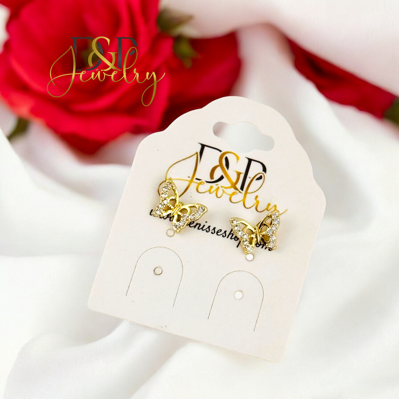 14K BUTTERFLY EARRING E890