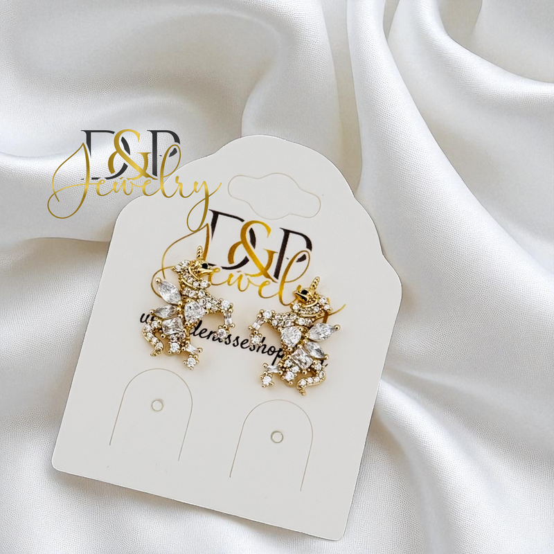 14K GOLD/UNICORN 3 VARIANTS STUD EARRING E1013