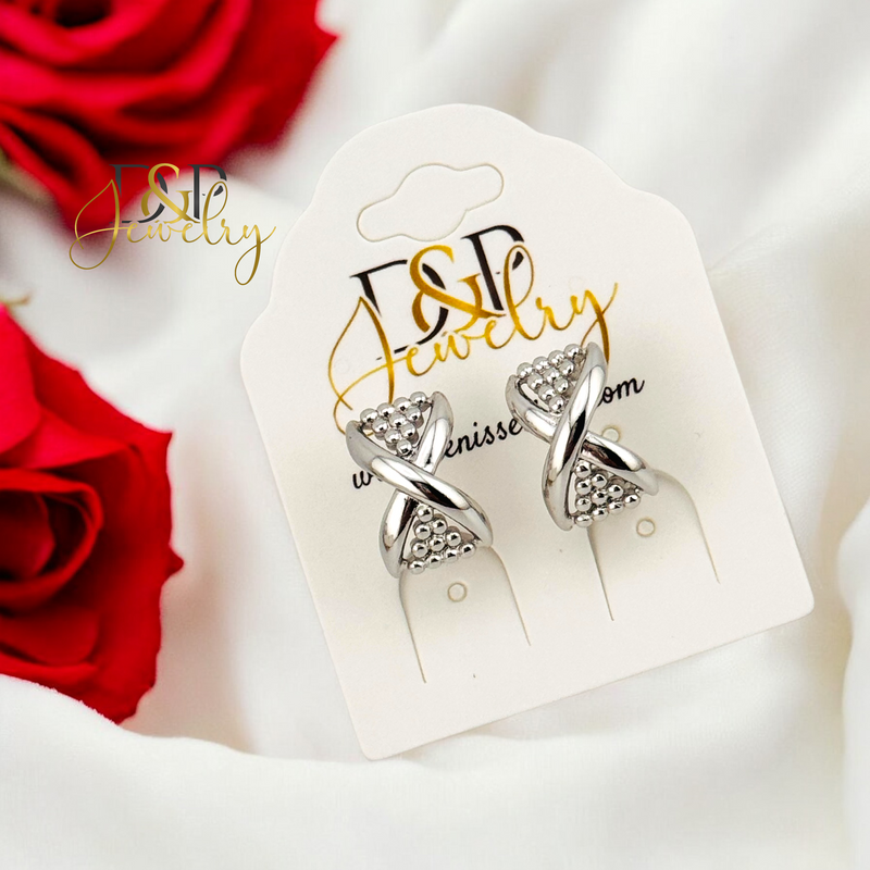 SILVER INFINITY DESIGN HOOP EARRING HP678