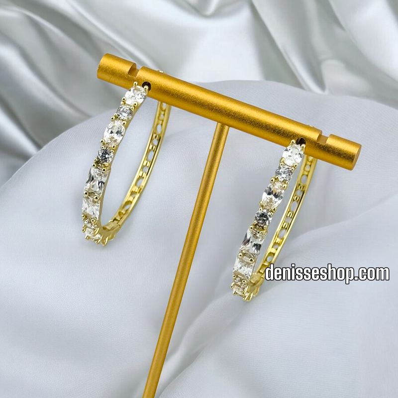 14K WHITE HOOP EARRINGS HP585