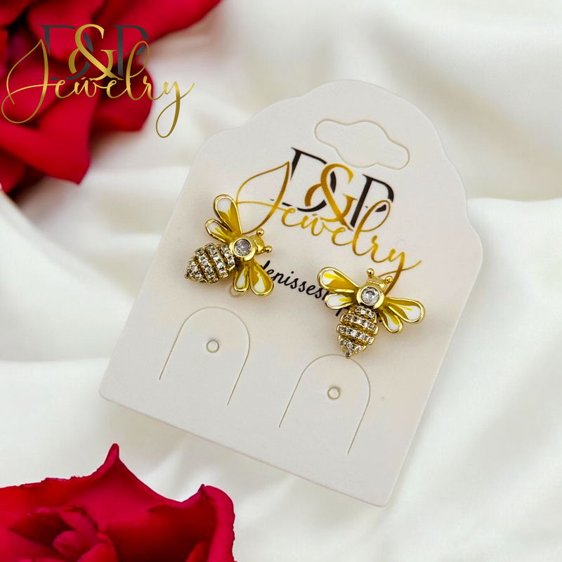 14K BEE STUD EARRING E831