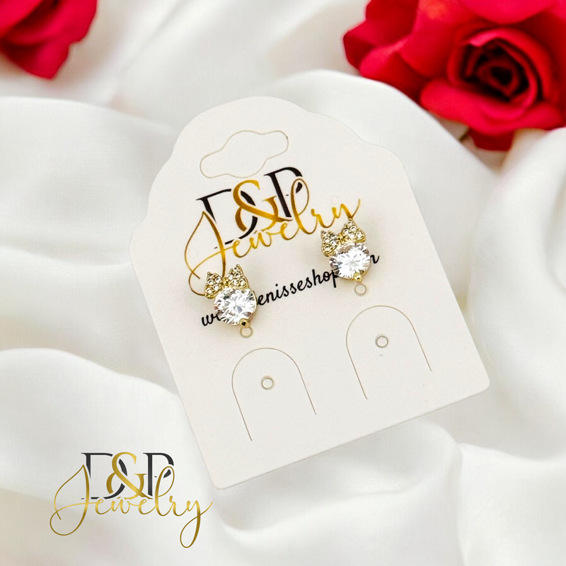 14K SMALL BOW CARTOON STUD EARRING E848