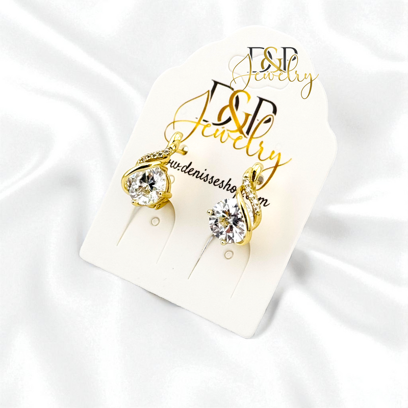 14K WHITE HUGGIE EARRING E1040