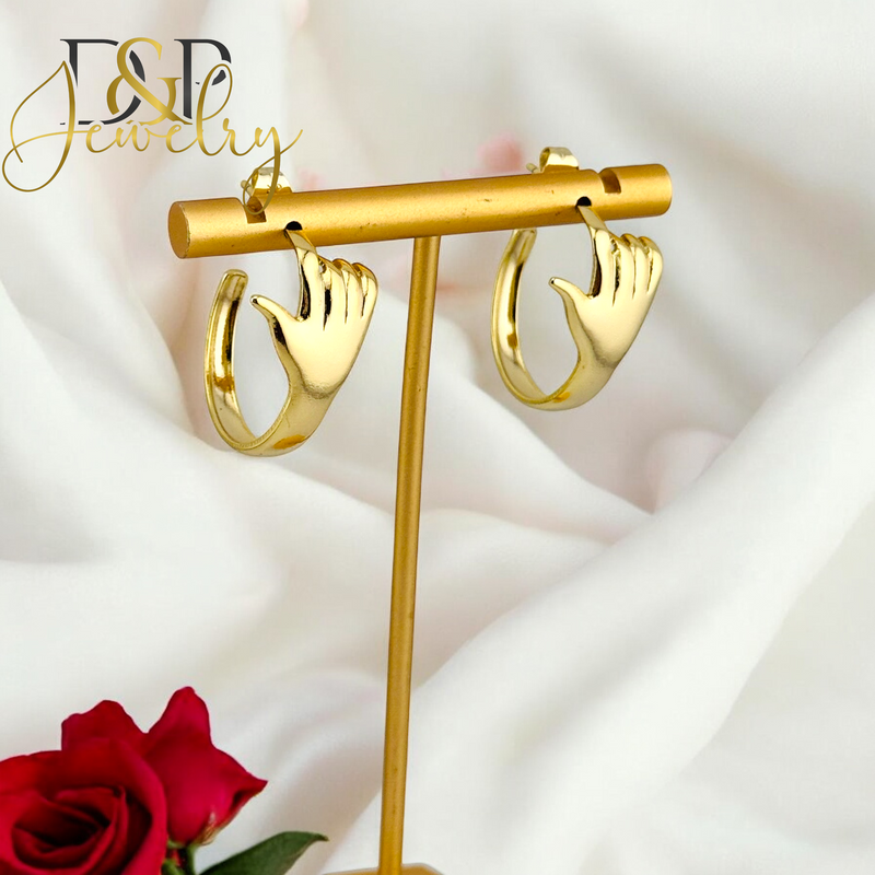 14K HAND HOOP EARRING HP637