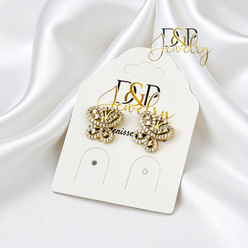 14K BUTTERFLY EARRING E985