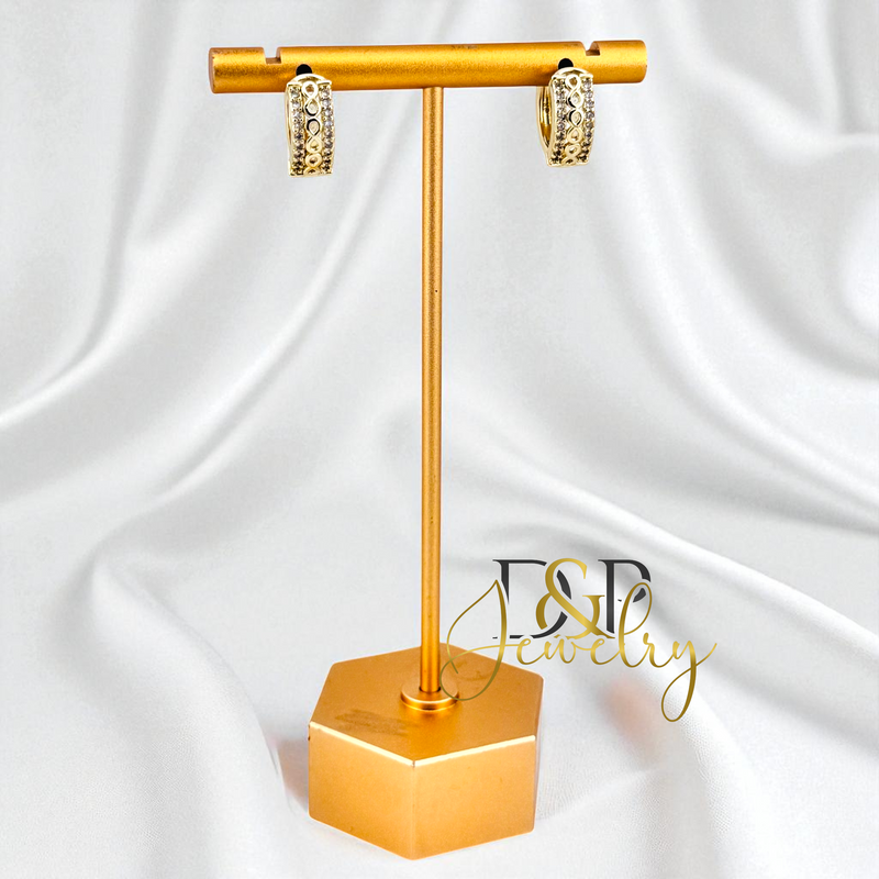 14K GOLD/DESIGN HOOP EARRING HP800