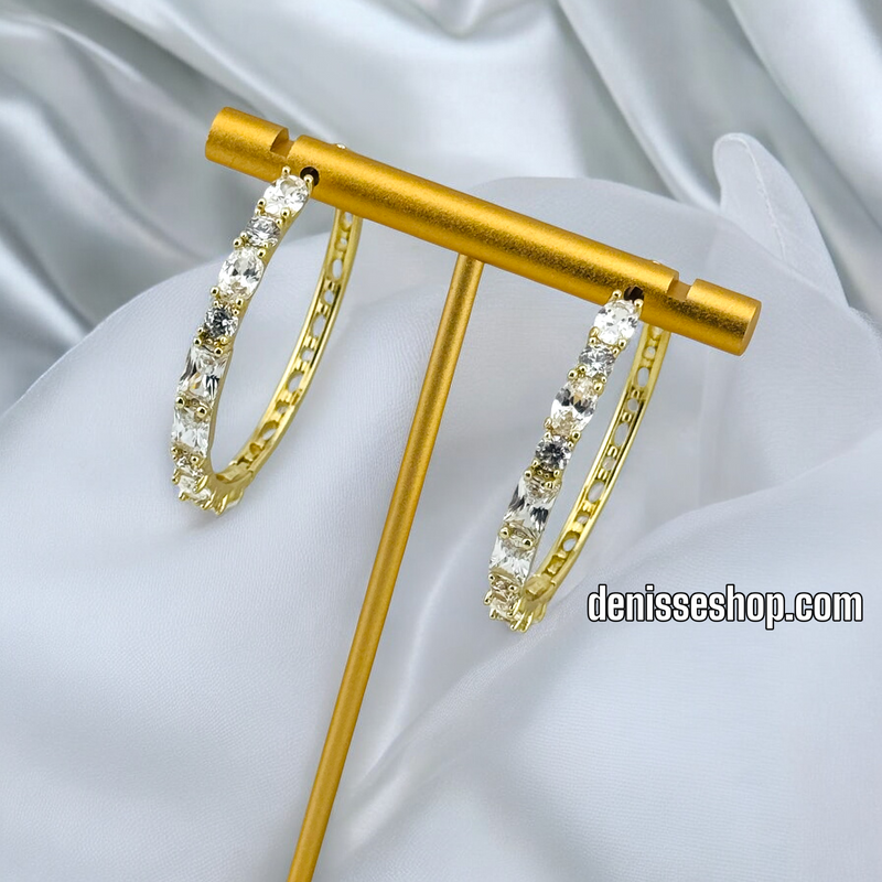 14K WHITE HOOP EARRINGS HP585