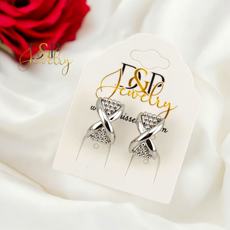 SILVER INFINITY DESIGN HOOP EARRING HP678